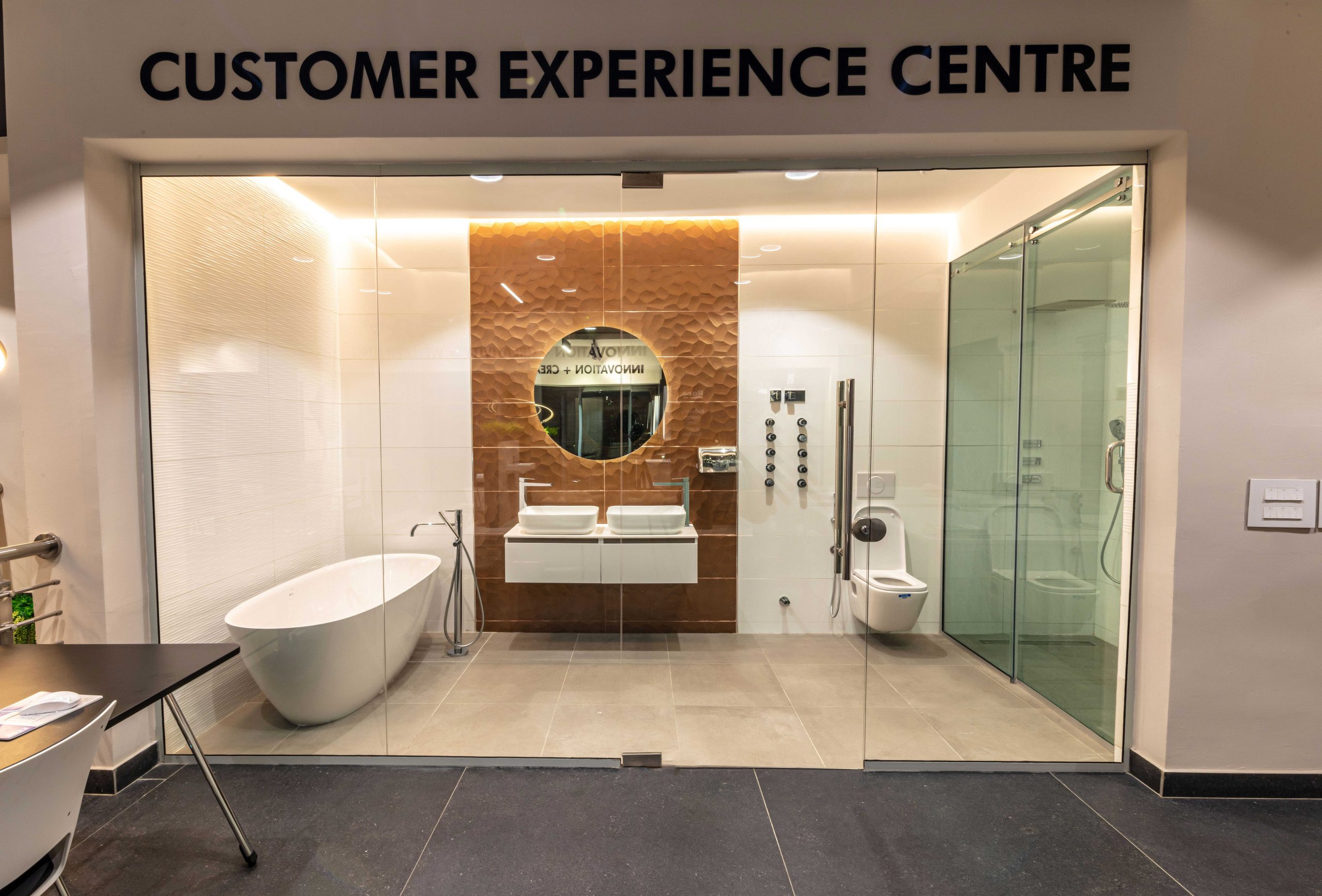 Modern bathroom fittings in Lagos showroom by Home Options